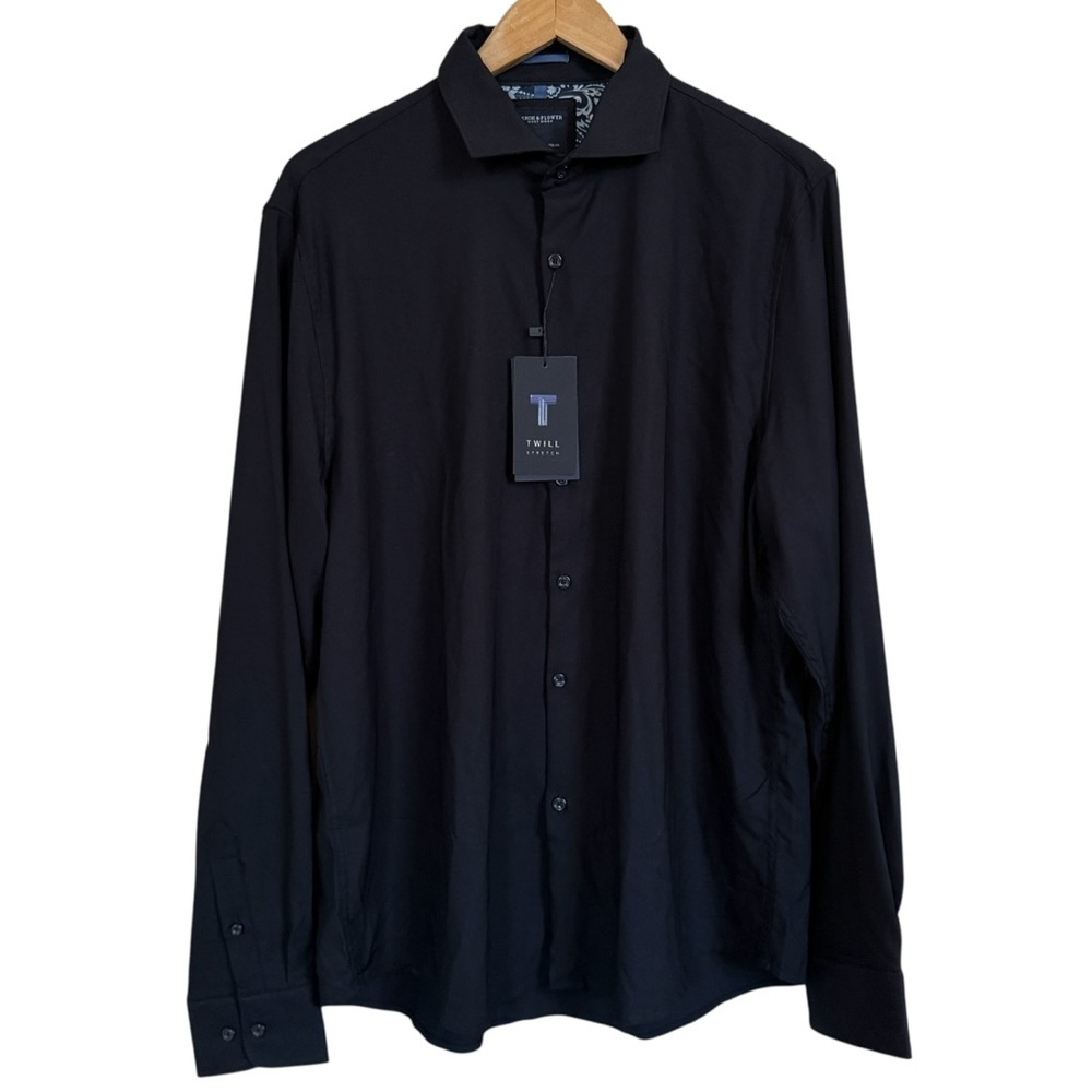 NWT DENIM AND FLOWER Stretch Knit Button-Up Shirt Men’s Size XL - Picture 4 of 16
